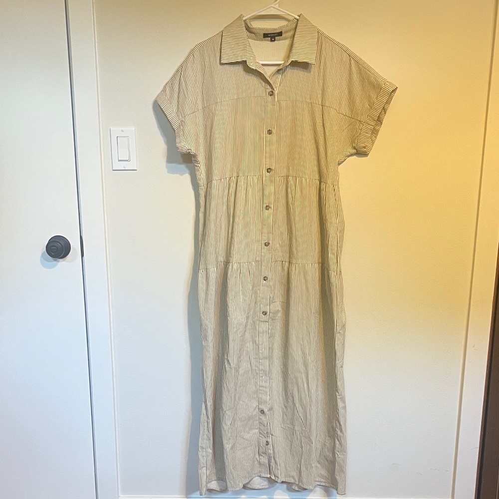 Wishlist Corduroy Striped Tiered Maxi Dress